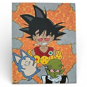 Dragon Ball Z Painting 8 x 10‎ 90s Y2K Cartoon Anime 420 Stoner Art Work